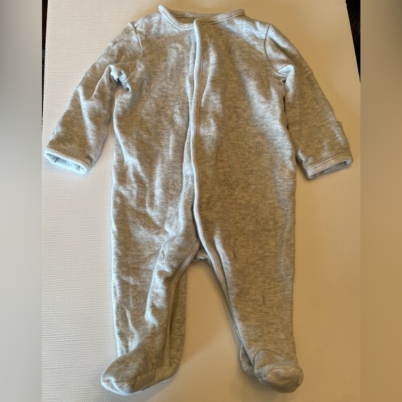 Ralph Lauren Light Gray Kids Footie - Picture 1 of 6